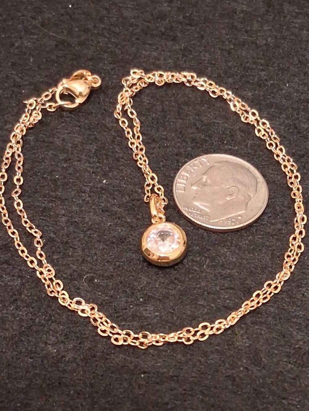 18K Solid Gold 2ct Moissanite Solitaire Bezel Necklace Dainty 8mm Open Back - Picture 5 of 8